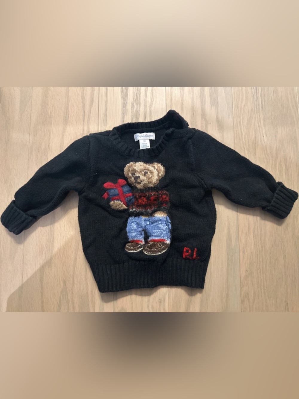Ralph Lauren Navy Polo Bear Crewneck Sweater 9m